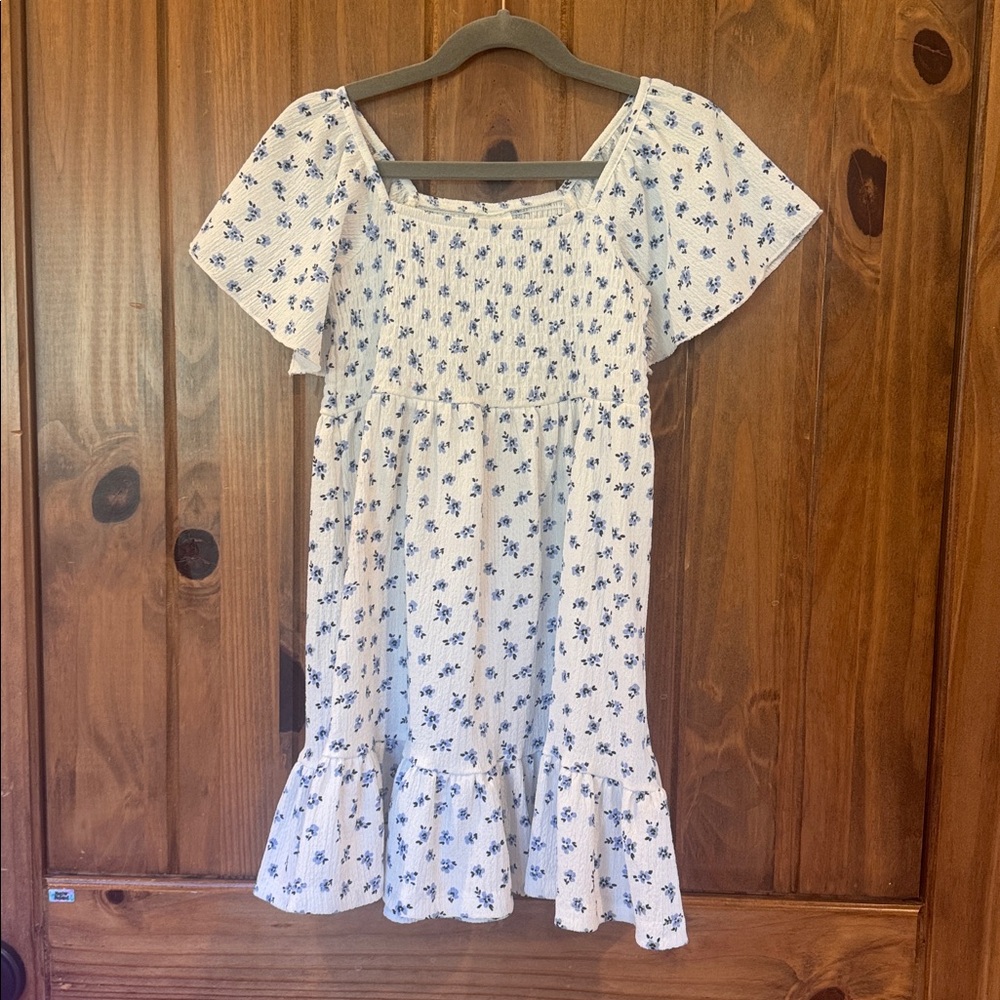 Zara, Textured Floral Kids Dress, Size 6-7
